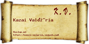 Kazai Valéria névjegykártya