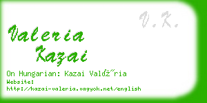 valeria kazai business card